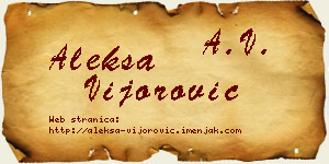 Aleksa Vijorović vizit kartica
